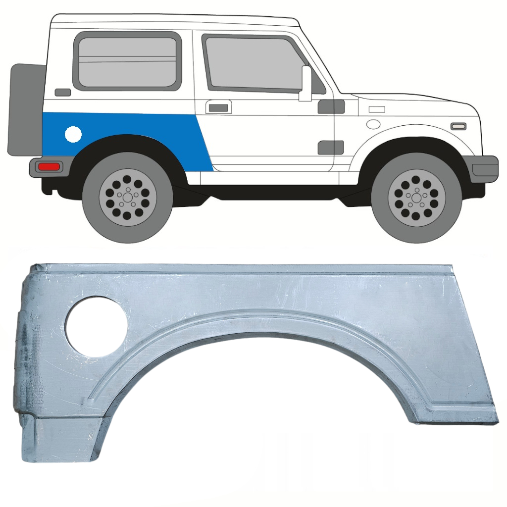 Reparaturblech Kotflügel hinten für Suzuki Samurai 1981- / Rechts 10814