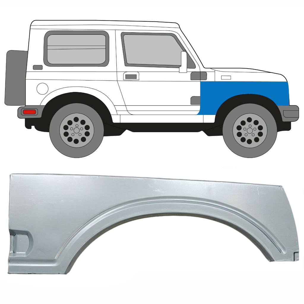 Reparaturblech Kotflügel vorne für Suzuki Samurai 1981- / Rechts 8237