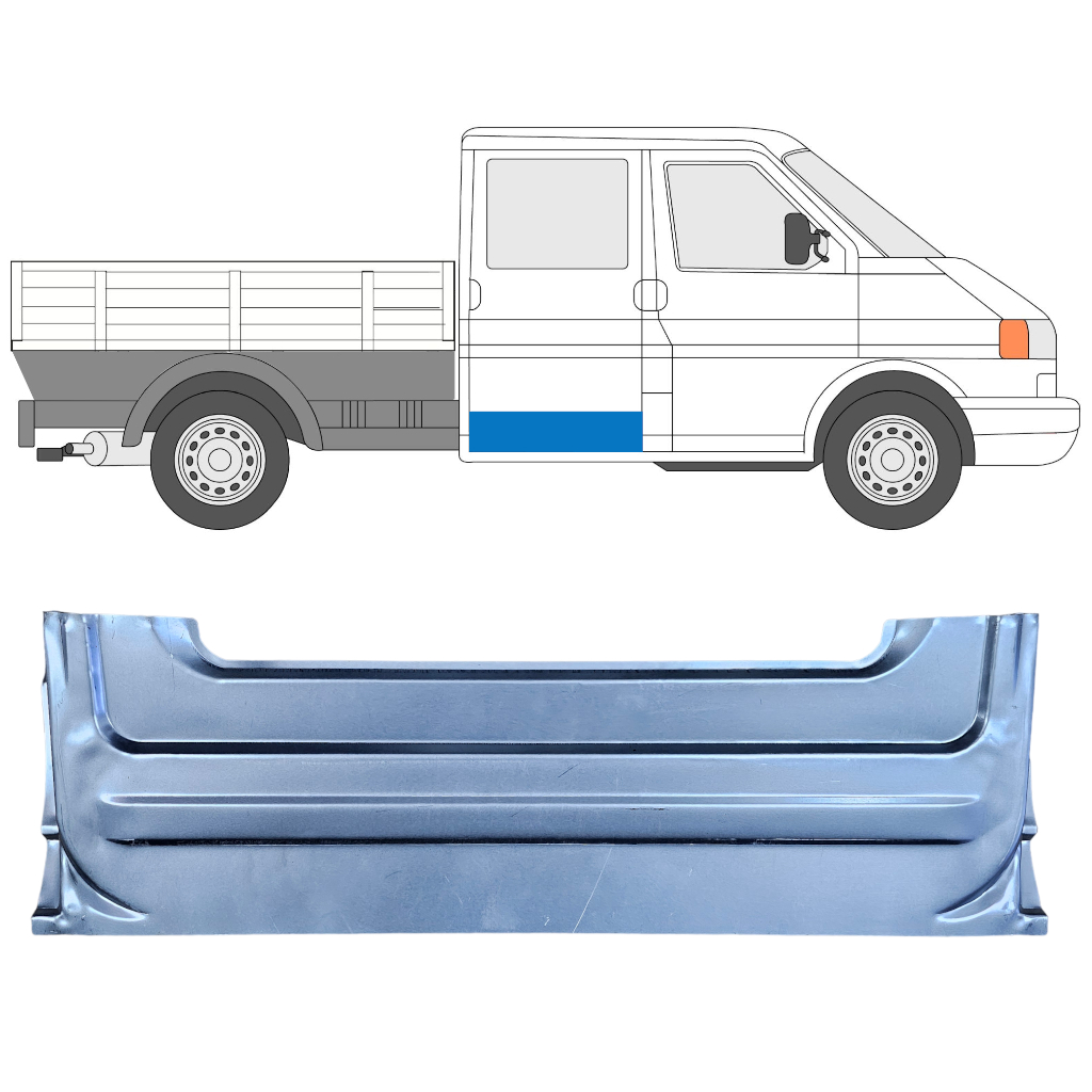 Panneau de réparation de porte arrière extérieur pour Volkswagen Transporter T4 1990-2003 / Gauche = Droite (symétrique) 11761